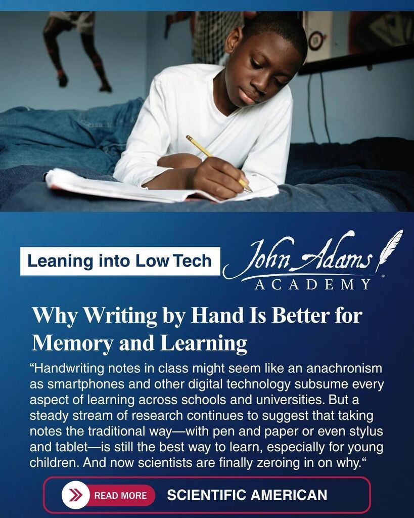 Introduction of and link to article "Why Writing by Hand is Better for Memory and Learning"