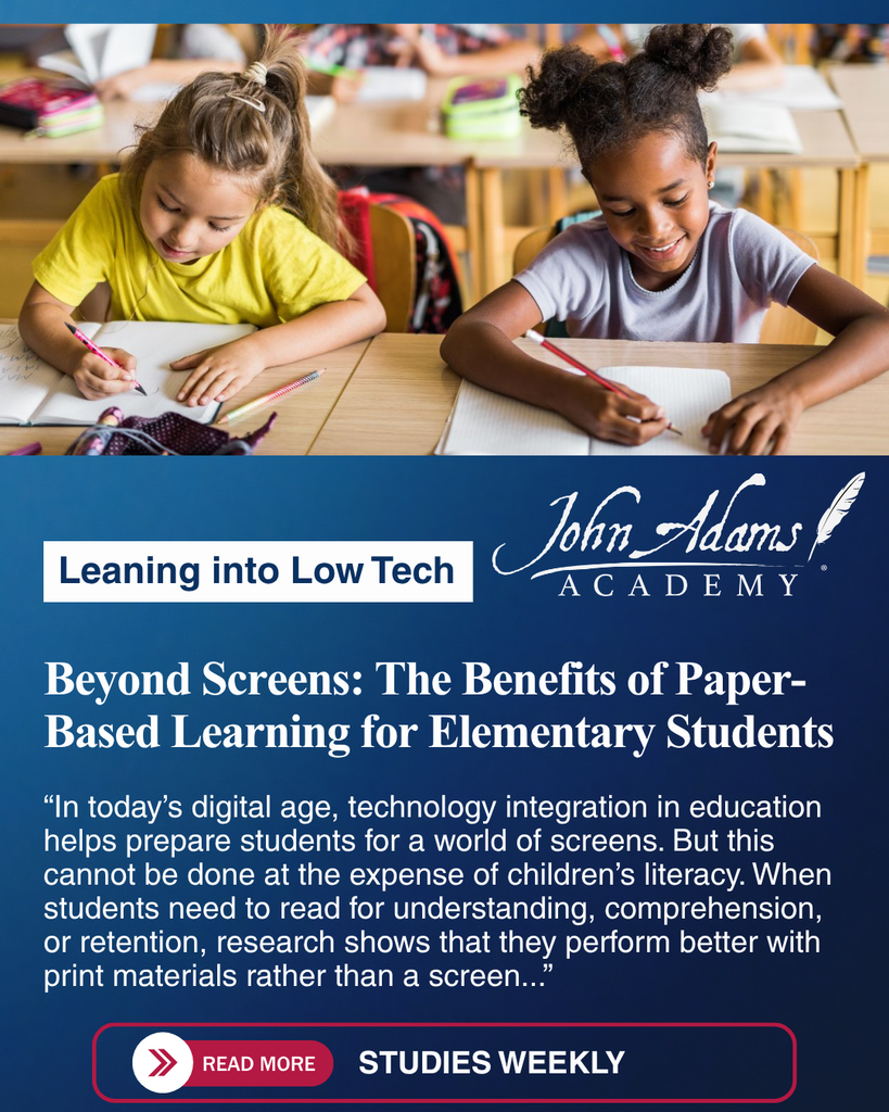 Low Tech: Beyond Screens: The Benefits of Paper-Based Learning for Elementary Students