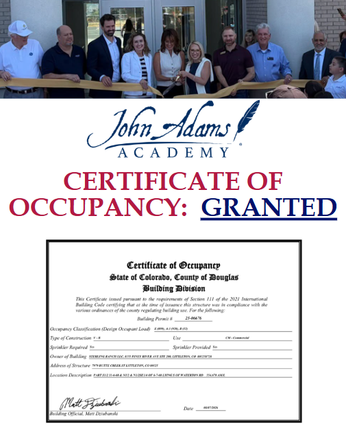 Certificate of Occupancy Granted