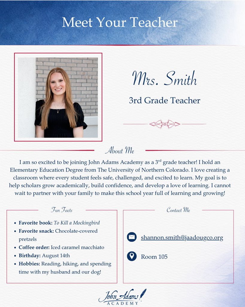 Teacher Bio - Mrs. Smith