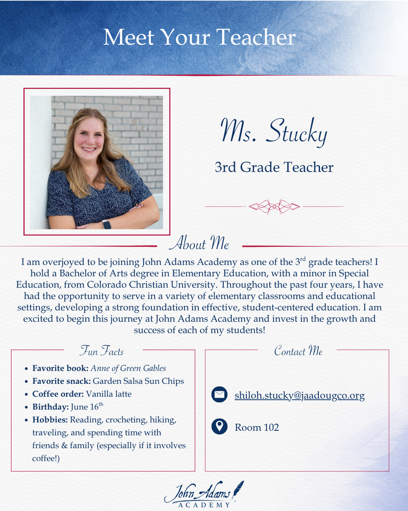 Teacher Bio - Mrs. Stucky, Third Grade