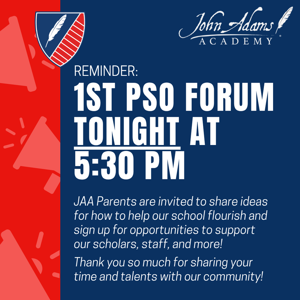 Reminder - PSO Forum Oct 1st at 5:30 PM