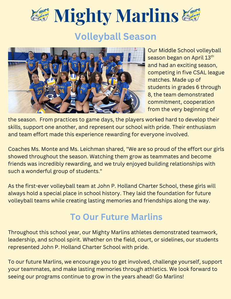 Hi JPHCS Families! The Marking Period 4 Charter Chatter is here! Take a look back at all the exciting events, including tons of school activities, sports highlights, special celebrations, and memorable moments from the end of the school year. hope you enjoy this final edition of the Charter Chatter and wish everyone a safe and happy summer!