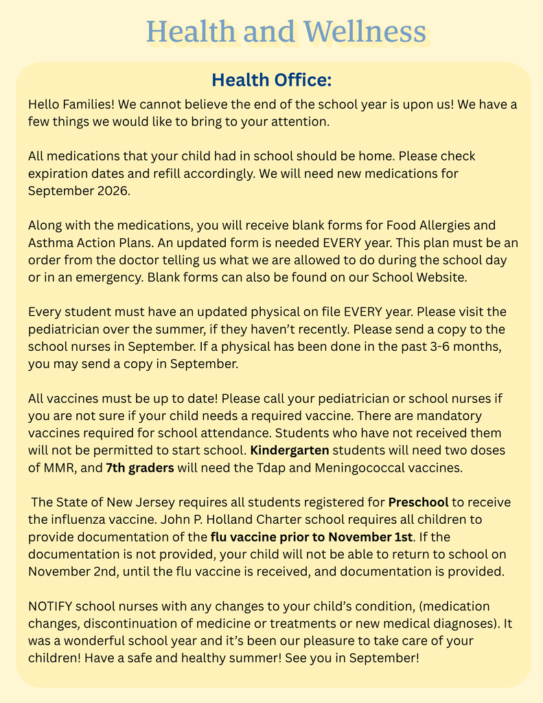 Hi JPHCS Families! The Marking Period 4 Charter Chatter is here! Take a look back at all the exciting events, including tons of school activities, sports highlights, special celebrations, and memorable moments from the end of the school year. hope you enjoy this final edition of the Charter Chatter and wish everyone a safe and happy summer!