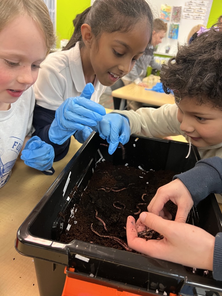 kids with worm bins