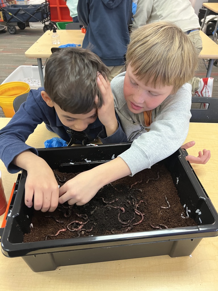 boys with worm bin