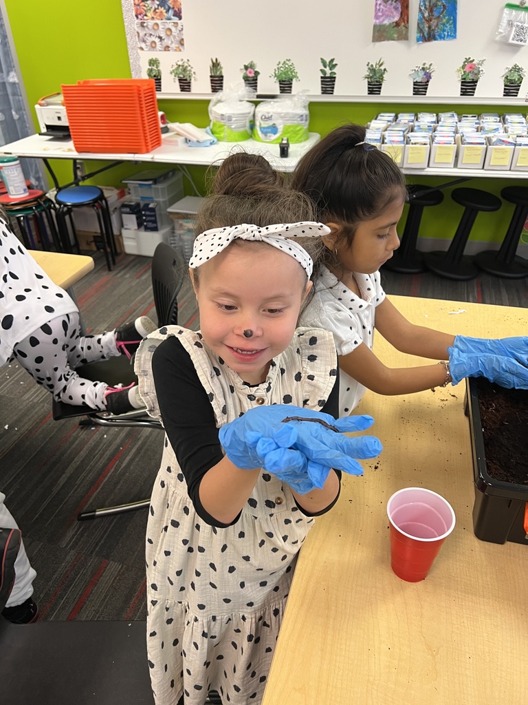 kid in gloves with worm