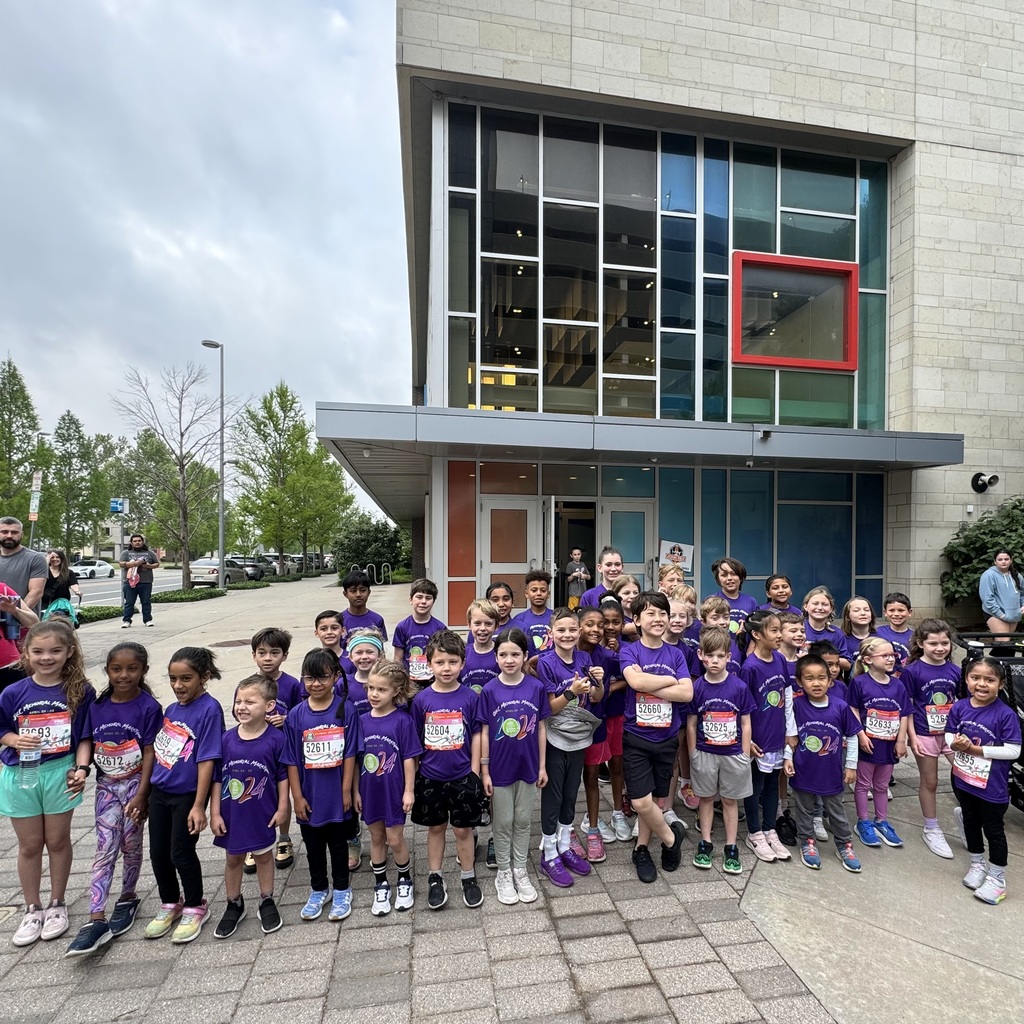 A group of John Rex students ahead of the 2024 Memorial Kids Marathon.