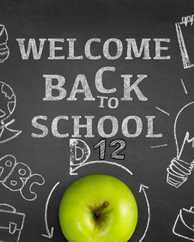 Welcome back to school photo with green apple