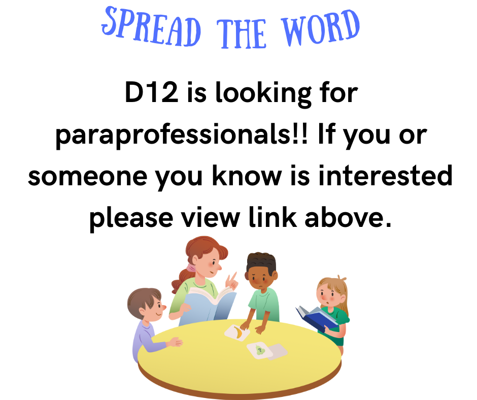 D12 is hiring paraprofessionals