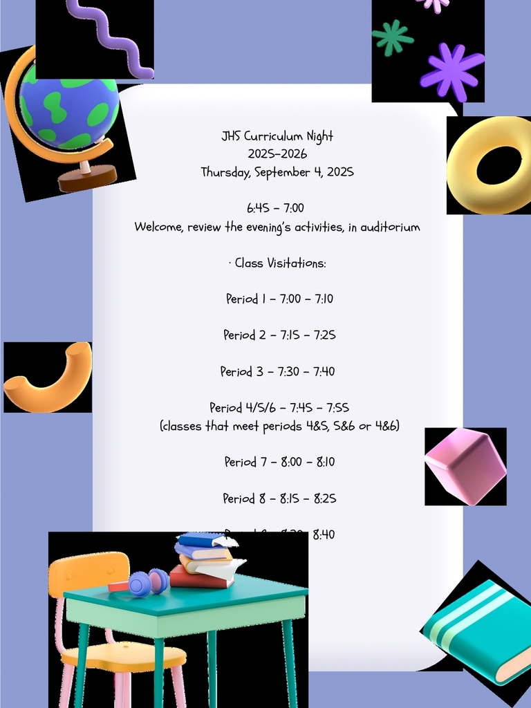 JHS CURRICULUM NIGHT - SEPT. 4