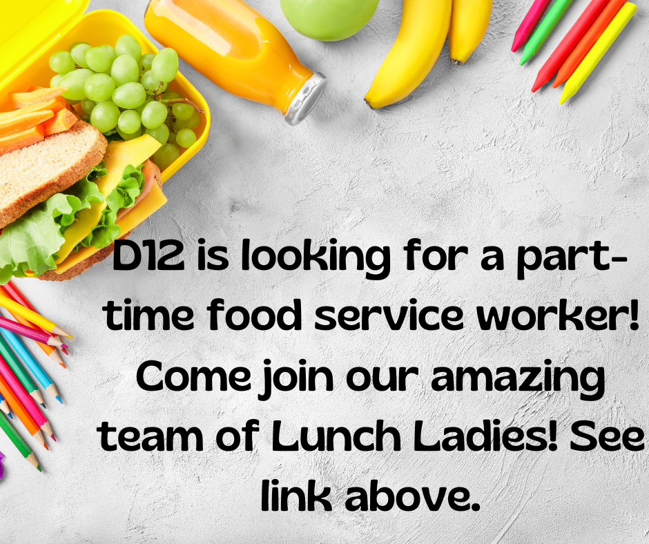 D12 is looking for part time lunch help