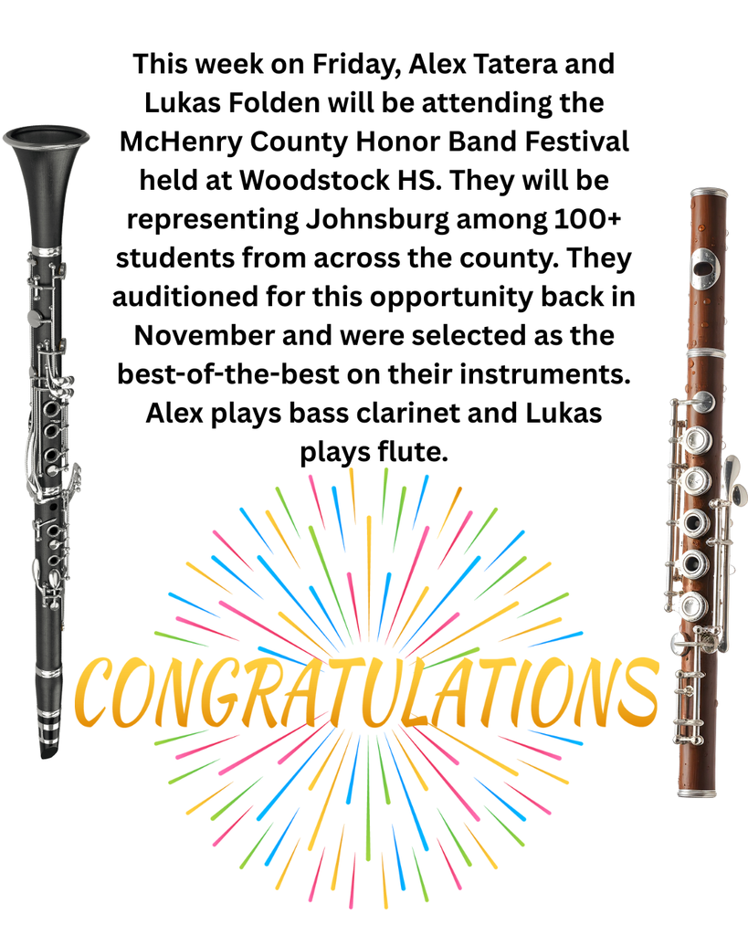 Congrats to Alex and Lukas for being in Honor Band Festival