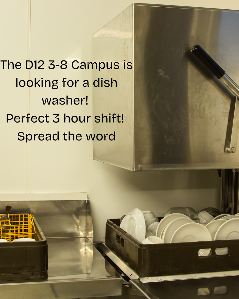 3-8 campus is hiring a dishwasher