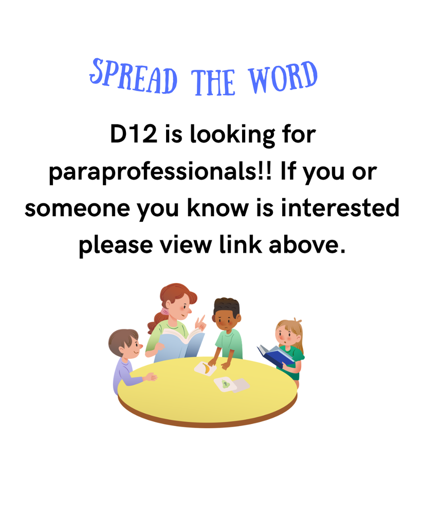 D12 is hiring paraprofessionals