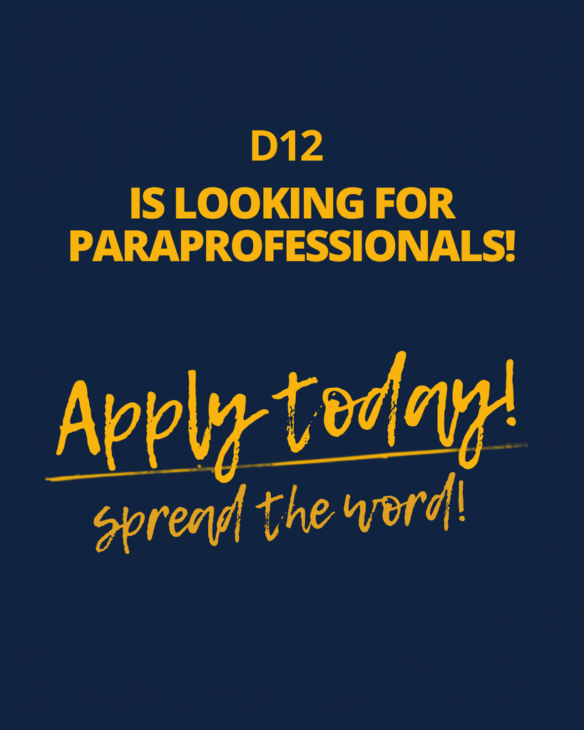 D12 is hiring paraprofessionals