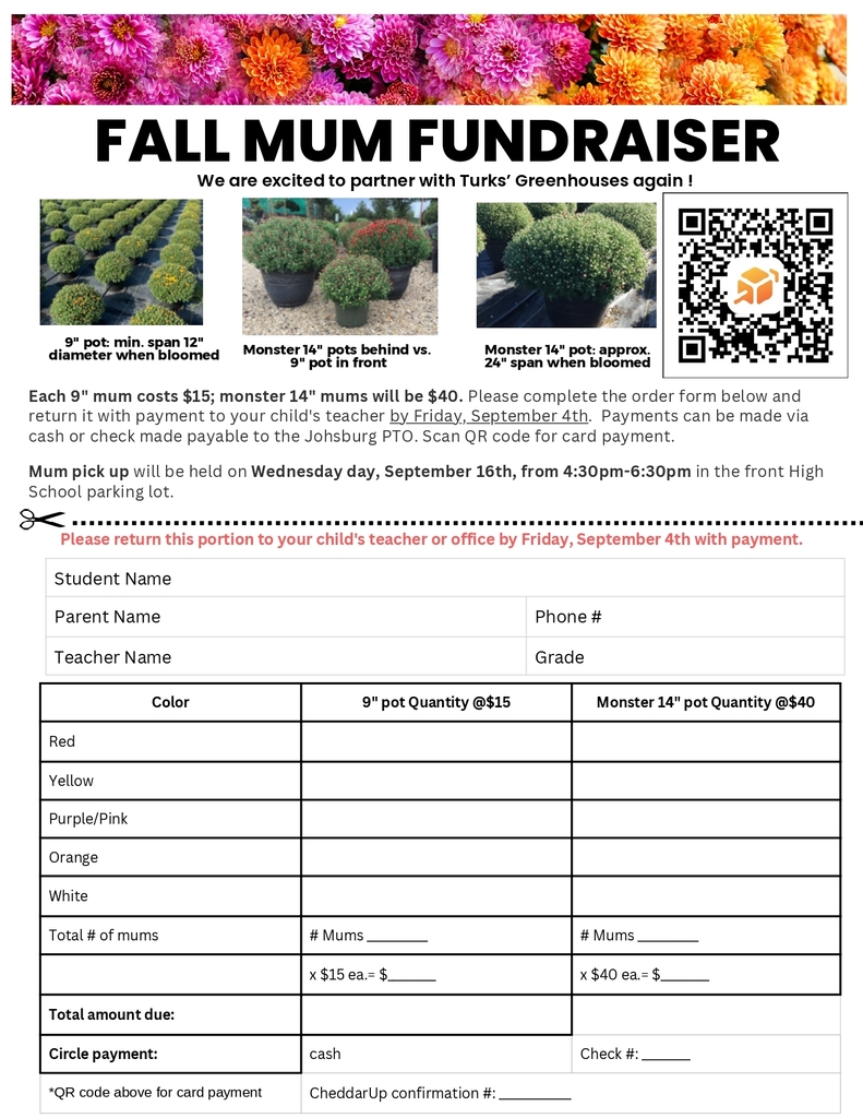 Fall Mum Fundraiser Order Form/Info