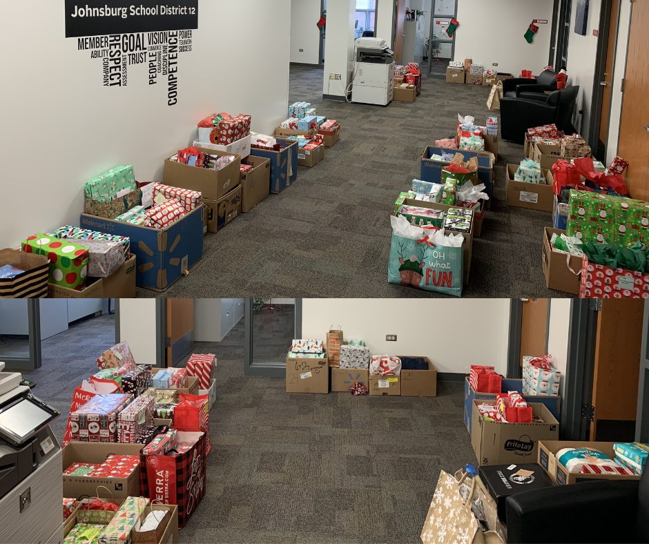 picture of all the presents for the giving tree