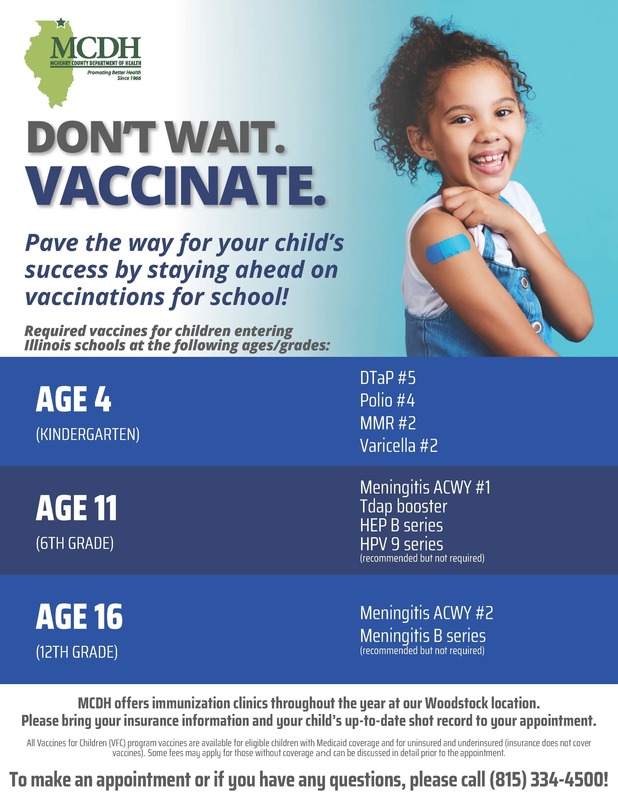 Flyer on vaccine schedule