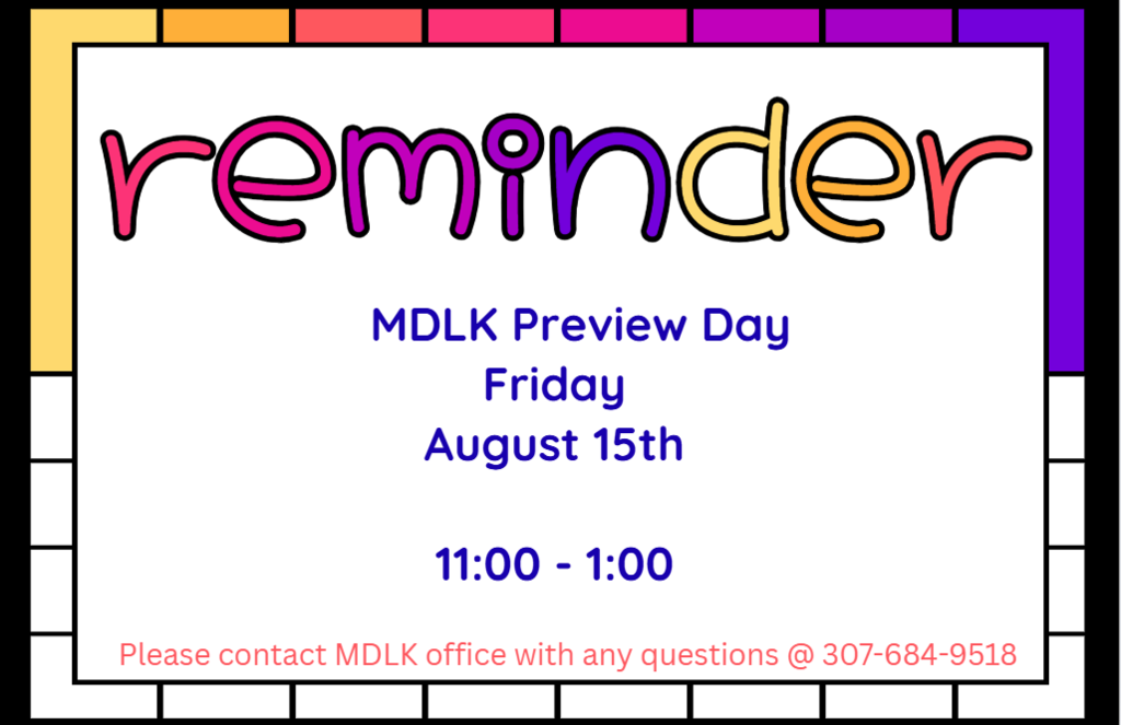 Reminder MDLK Preview day is Friday August 15th from 11:00 - 1:00