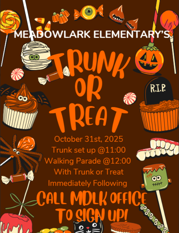 MDLK Trunk or Treat is October 31, 2025. Please see flyer for additional information!