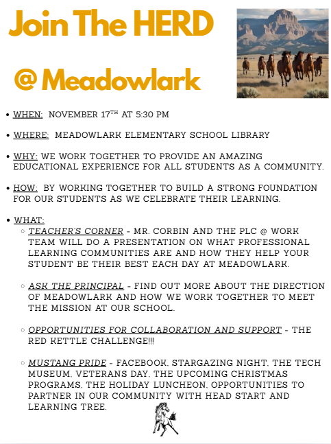 MDLK Herd Meeting Nov 17th. See flyer for additional information. 