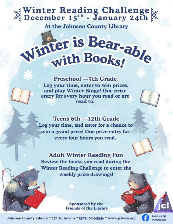 JC Public Library Winter Reading Challenge! Please see flyer for additional information!
