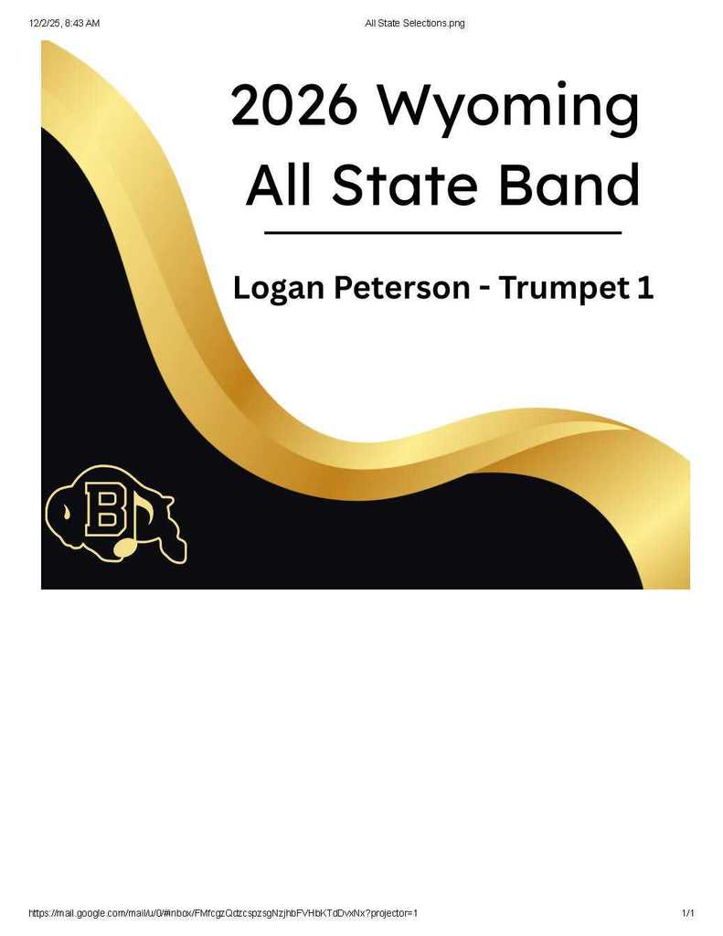 2026 Wyoming All State Band