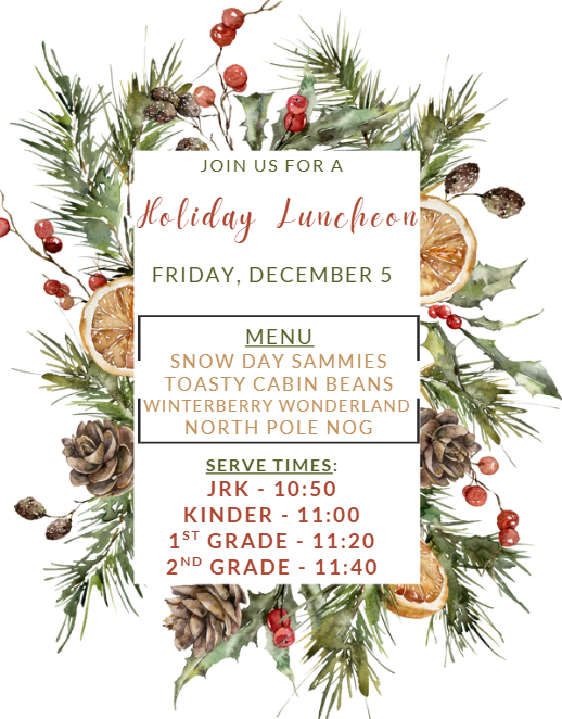 MDLK Holiday Luncheon is Tomorrow Dec 5th  Please see flyer for addtionnal information