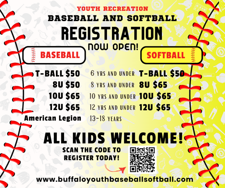 Baseball and Softball Registration is now OPEN! Please see flyer for additional information!