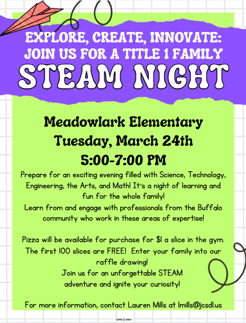 REMINDER: MDLK's STEAM night is tonight! Lots of fun things planned, amazing giveaways and first 100 slices of pizza are FREE!!! 5-7 tonight! 