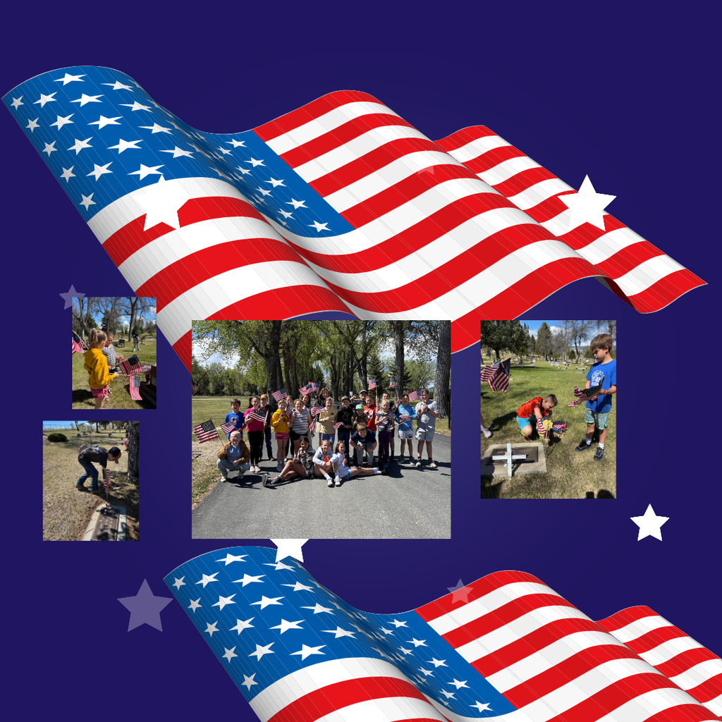 CPES Key Winners putting flags out for Memorial Day.