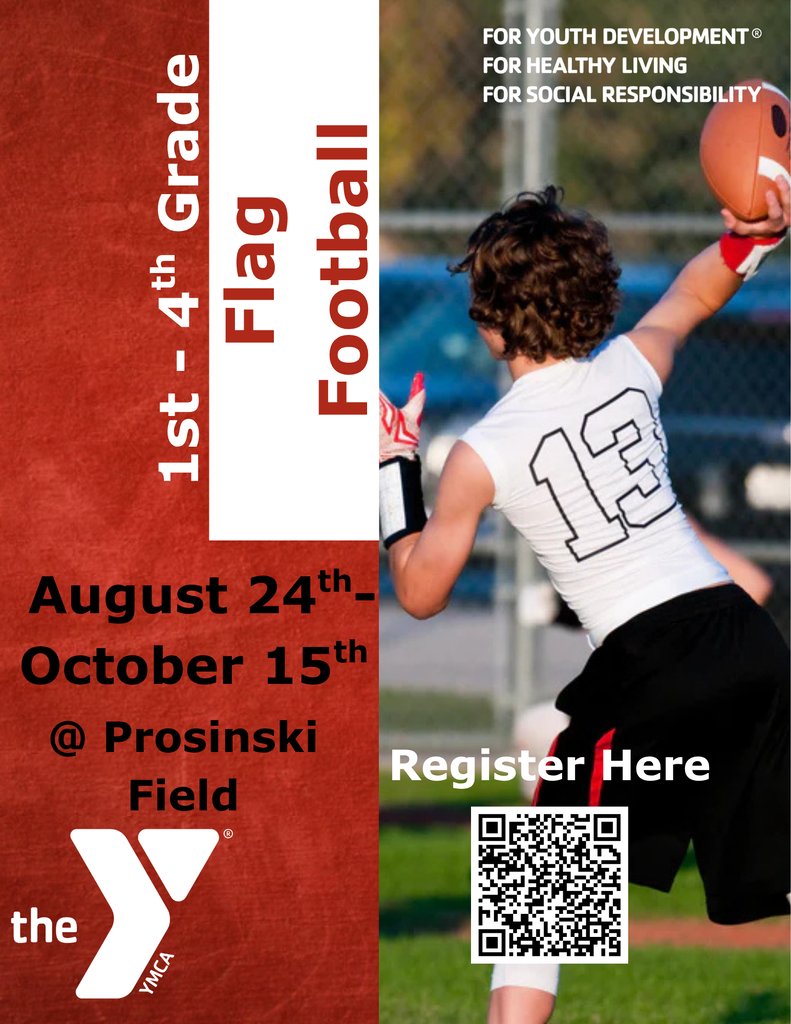 JC YMCA Flag Football Flyer signups