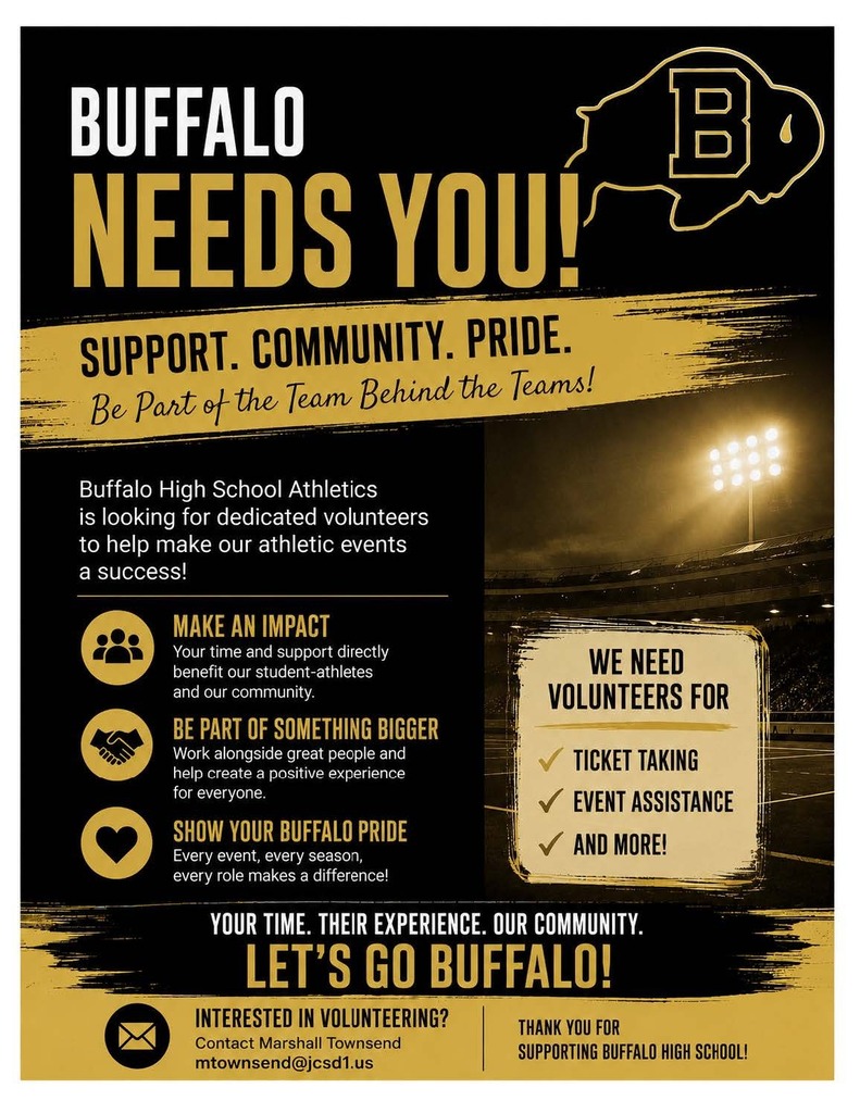 Buffalo Needs you volunteer poster