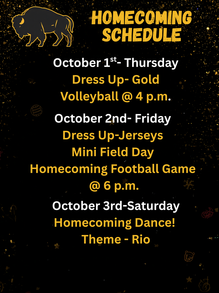 Homecoming Schedule Thursday-Saturday