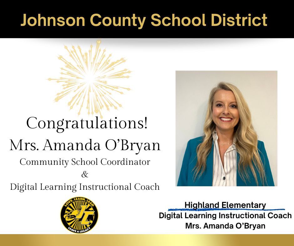 Congratulations to Mrs. Amanda O'Bryan!