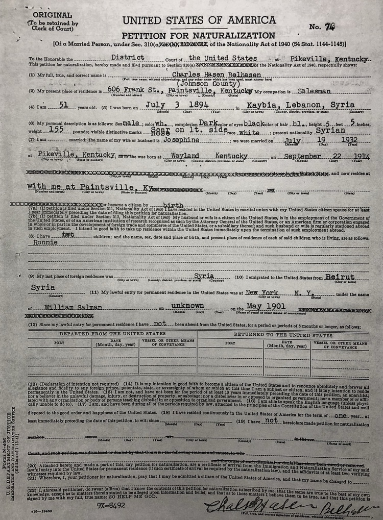 Charles Belhasen petition