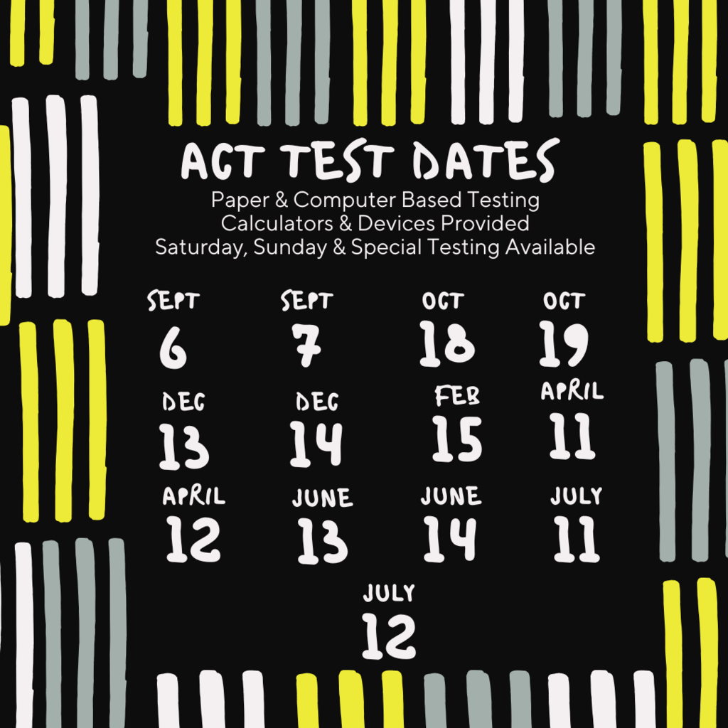 25-26 ACT Test Dates