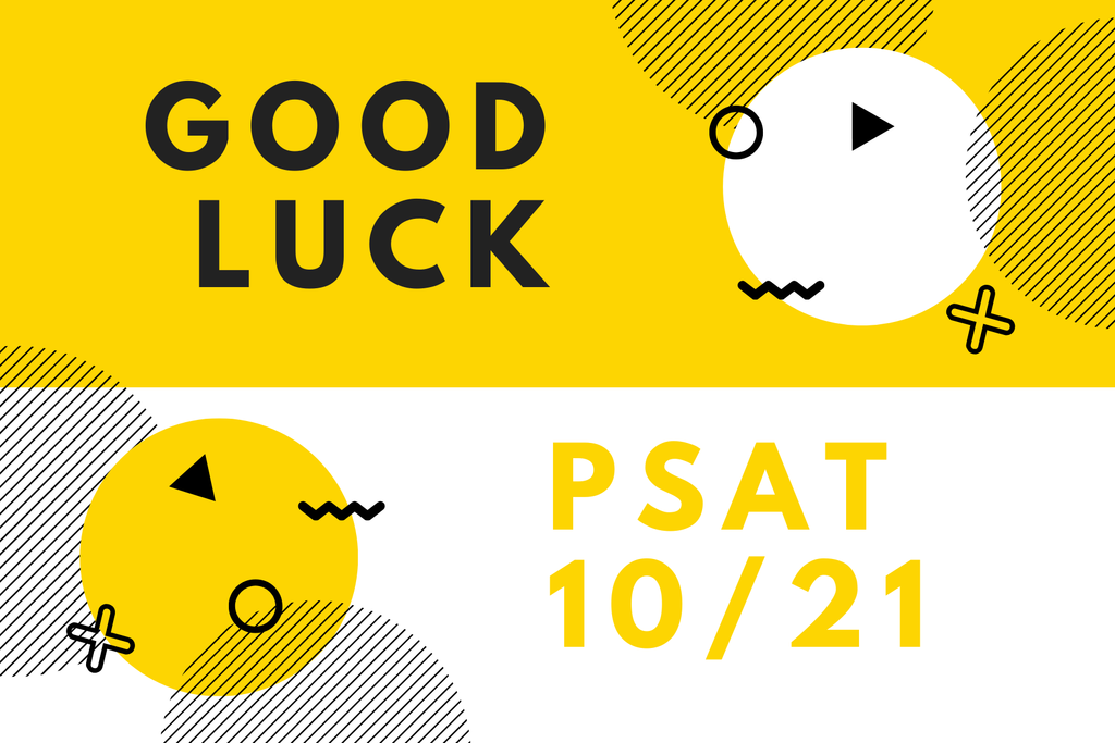 Yellow Black White Shapes Modern Good Luck Card