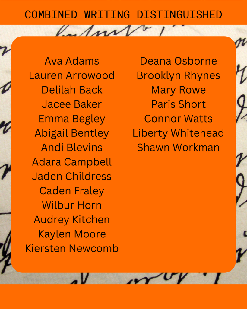 2025 Combined Writing Distinguished