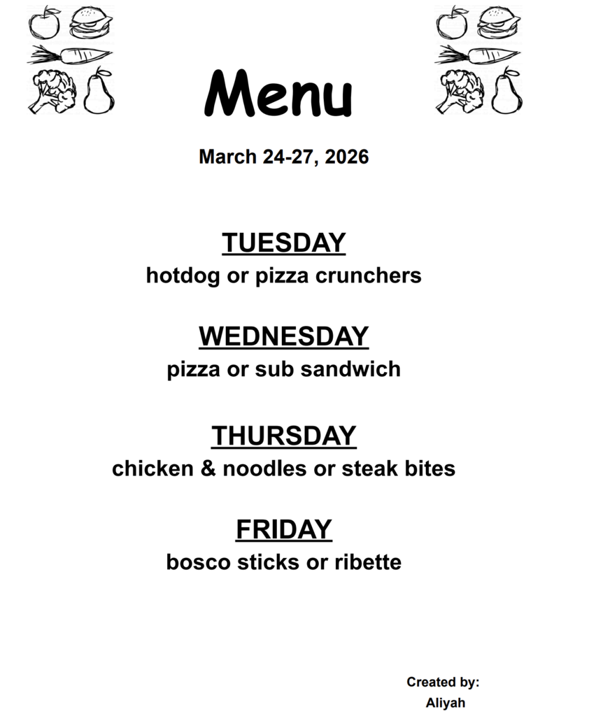 lunch menu