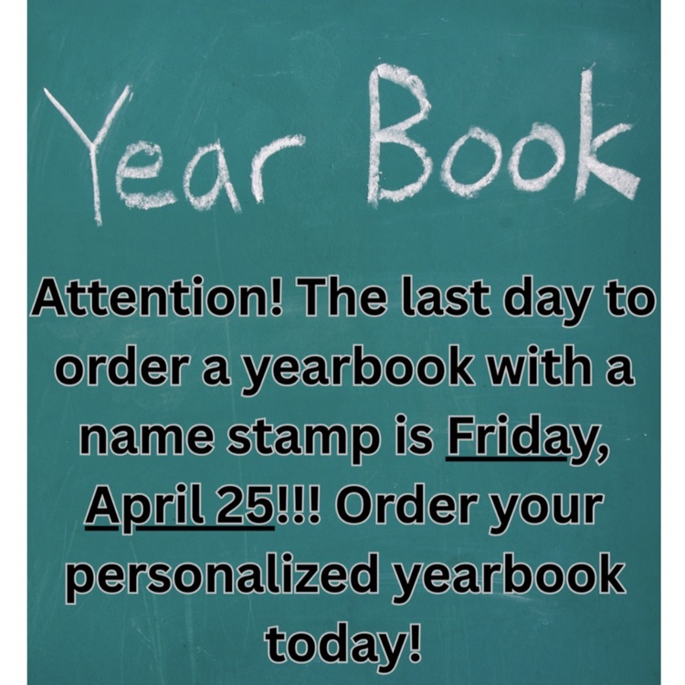Yearbook Personalization Deadline