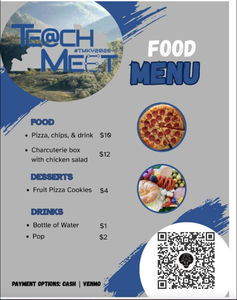 TeachMeet Food Menu