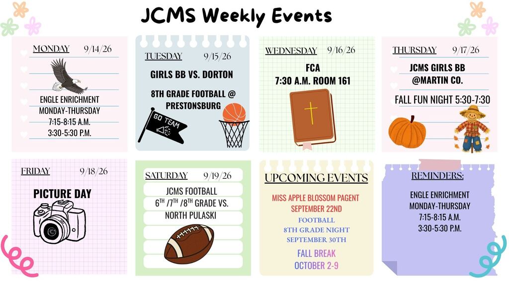 Weekly Events 9/14-9/19