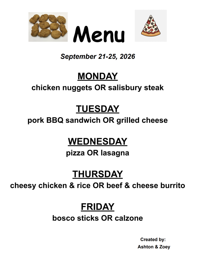 Lunch Menu - Week 3