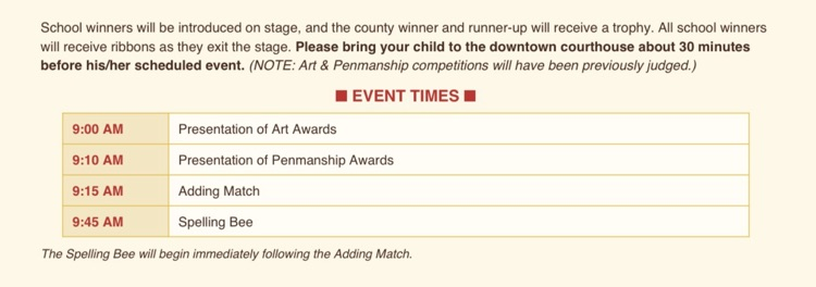 Apple Day school event schedule.  
