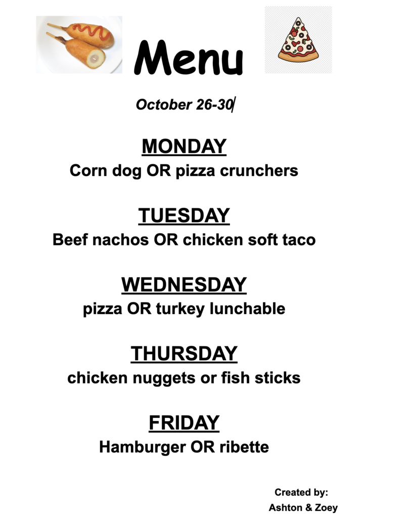 Lunch menu 1