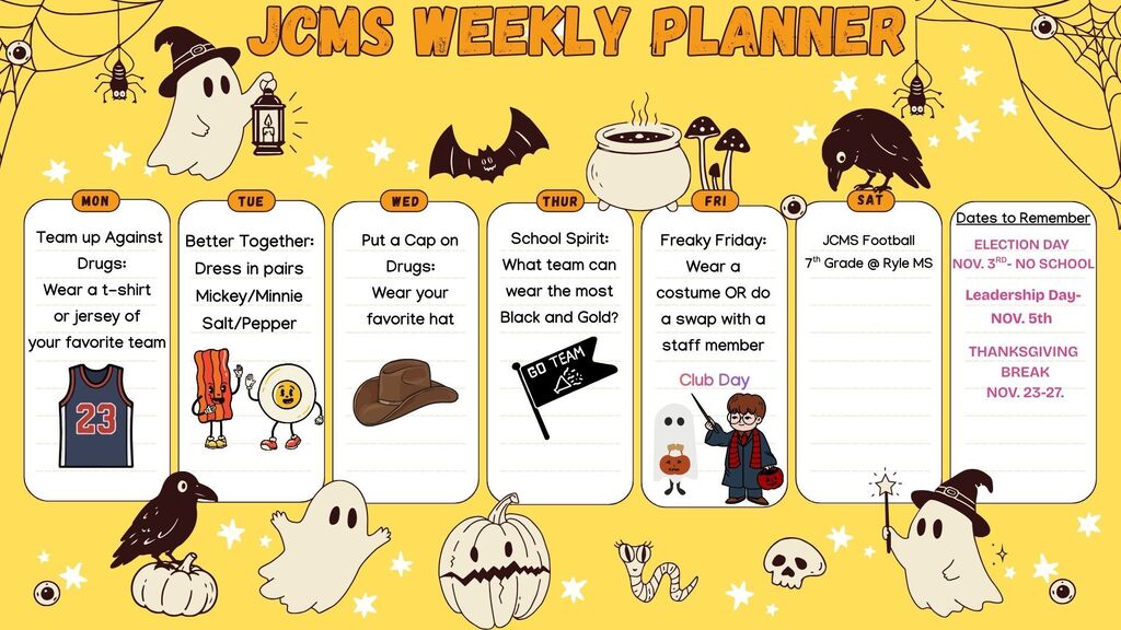 JCMS Weekly Calendar