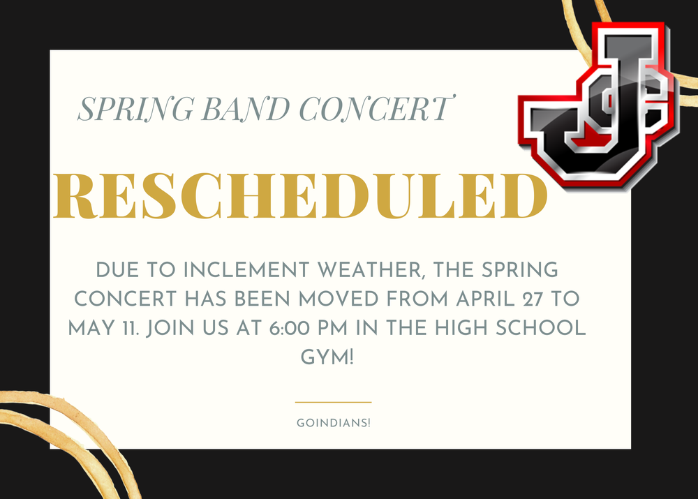 Spring Concert moved from April 27 to May 11.