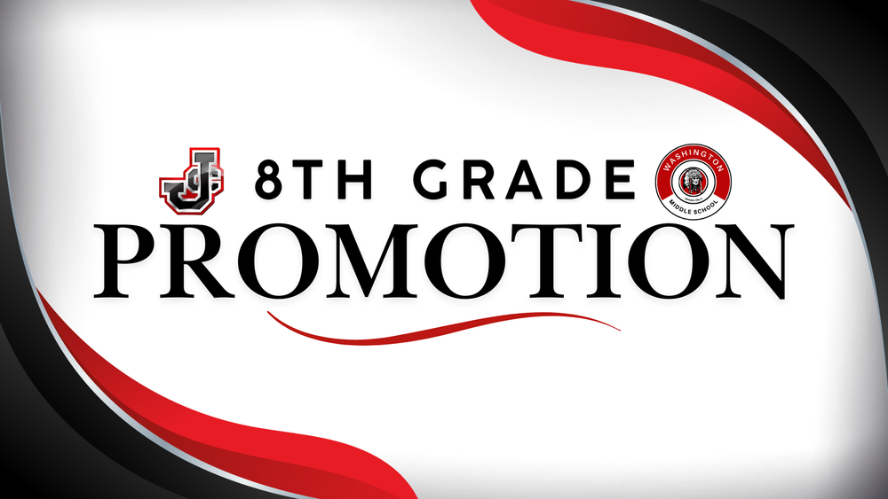 8th grade promotion with jc and wms logos with red and black borders